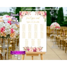 Floral Wedding Seating Charts,Blush Wedding Seating Plan, (31i) Floral Wedding Seating Charts,Blush Wedding Seating Plan, (31i)